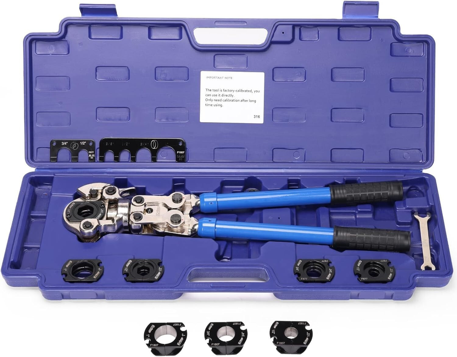 Copper Tube Fittings Crimping Tool with 1/2" - 1" Jaws for Leak-Free Connections