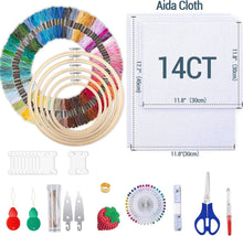 Load image into Gallery viewer, U-Shaped Zipper Craft Bag with Extensive Embroidery Supplies - Travel Friendly