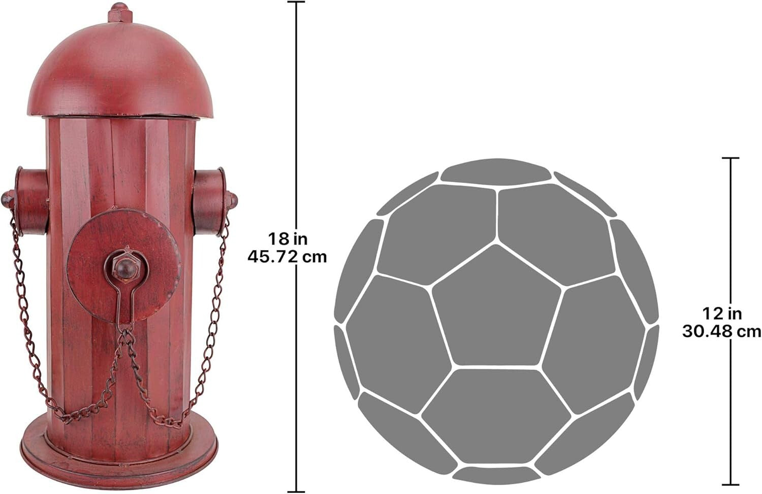 Rustic Red Fire Hydrant Statue - Multi-Functional Puppy Pee Post & Toy Storage