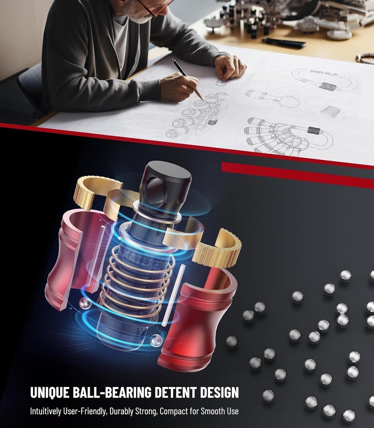 Ultimate 60pc Drill Bit Holder with Ball Bearing Locking Mechanism for Heavy Use