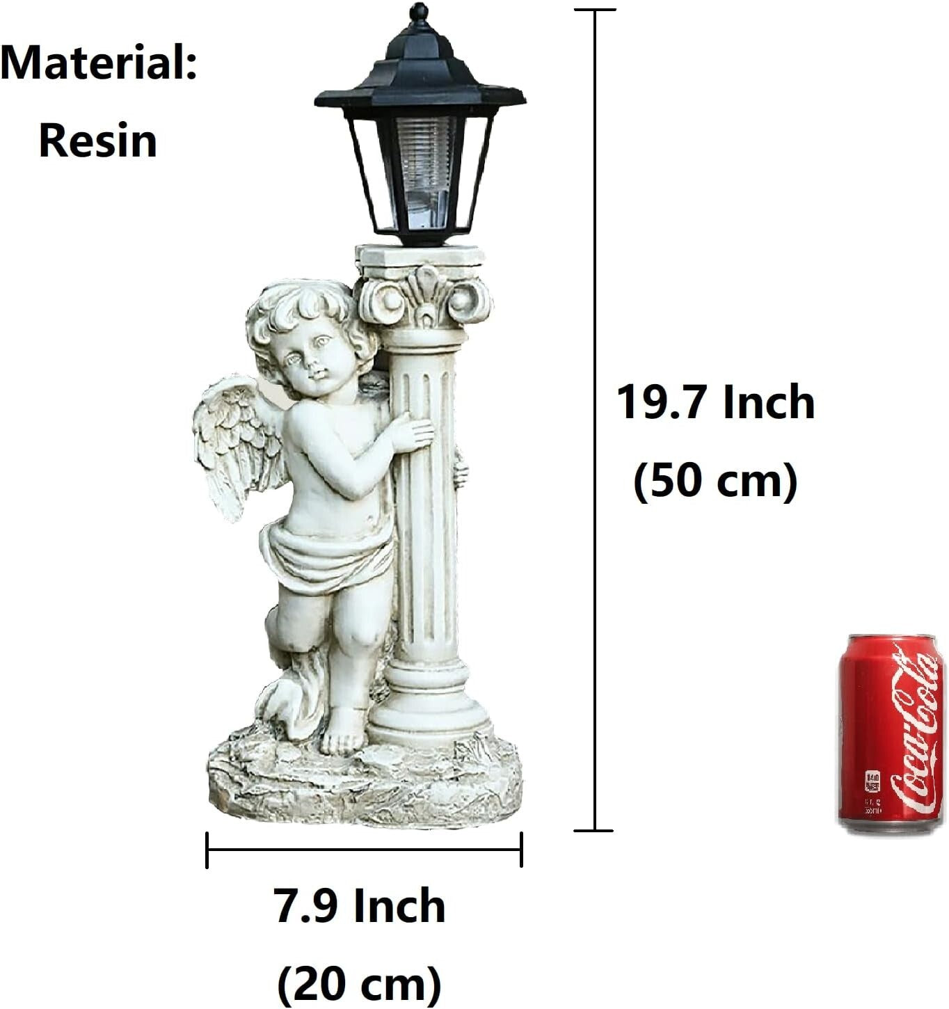 Outdoor 19.7 Inch Angel Garden Statue with Solar Lights - Ideal Gift Choice