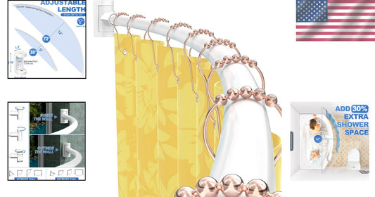 Elegant Curved Shower Curtain Rod 38-72 Inches – Wall Mounted for Ultimate Space
