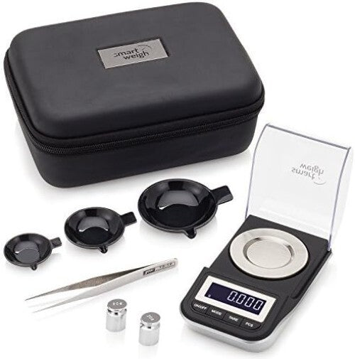 All-in-One High Precision 50g Milligram Scale with Calibration Weights & Case