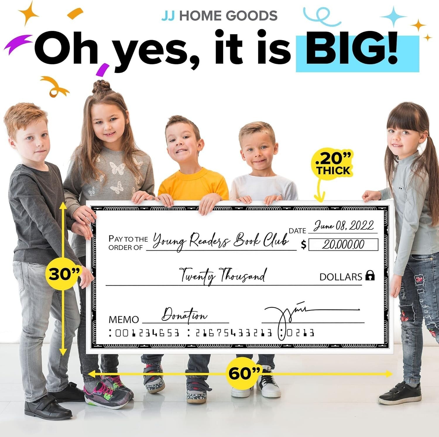 Reusable Dry Erase Big Check - Ideal for Charity, Contests & Presentations