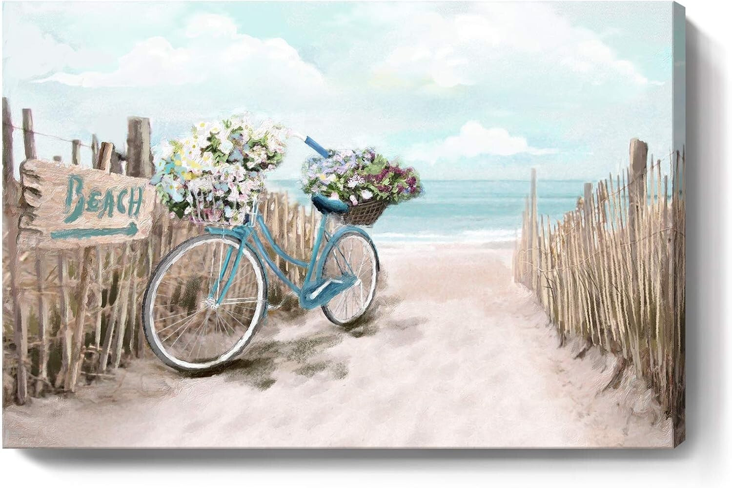 Chic 24x16 Coastal Wall Art - Relaxing Seascape Canvas for Bedroom and Bathroom