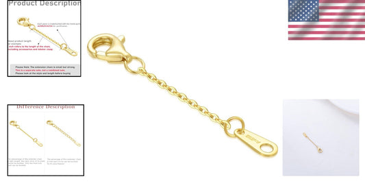 Hypoallergenic 14k Gold Jewelry Extender - 1" to 6" Lengths & Lobster Clasp