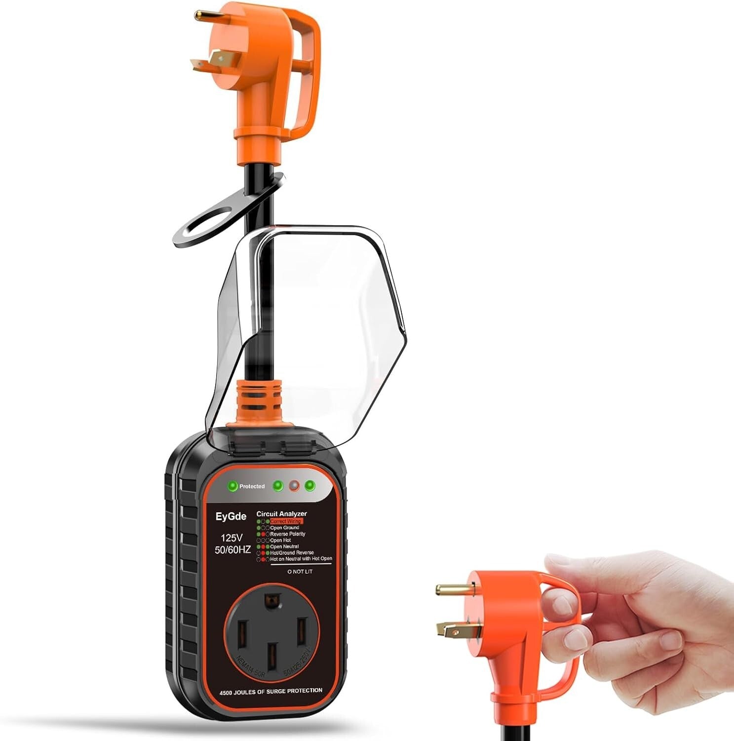 30A to 50A RV Power Adapter with LED Indicator & Waterproof Design for Campers