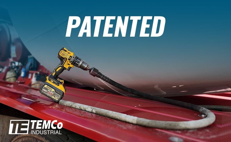Drill-Powered 5-Foot Concrete Vibrator by TEMCo - Lightweight & Affordable