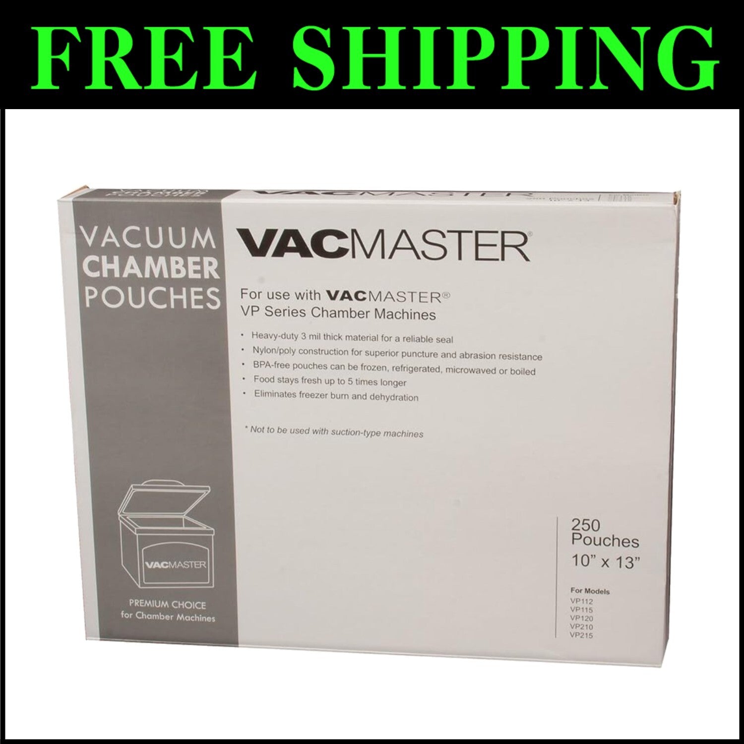 Heavy-Duty 3-Mil Vacuum Chamber Pouches, 10x13 Inches - 250 Count Quality Pack