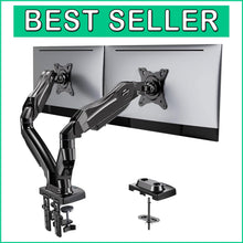 Load image into Gallery viewer, High Stability Dual Monitor Stand - C-Clamp &amp; Grommet Mount for Heavy Screens