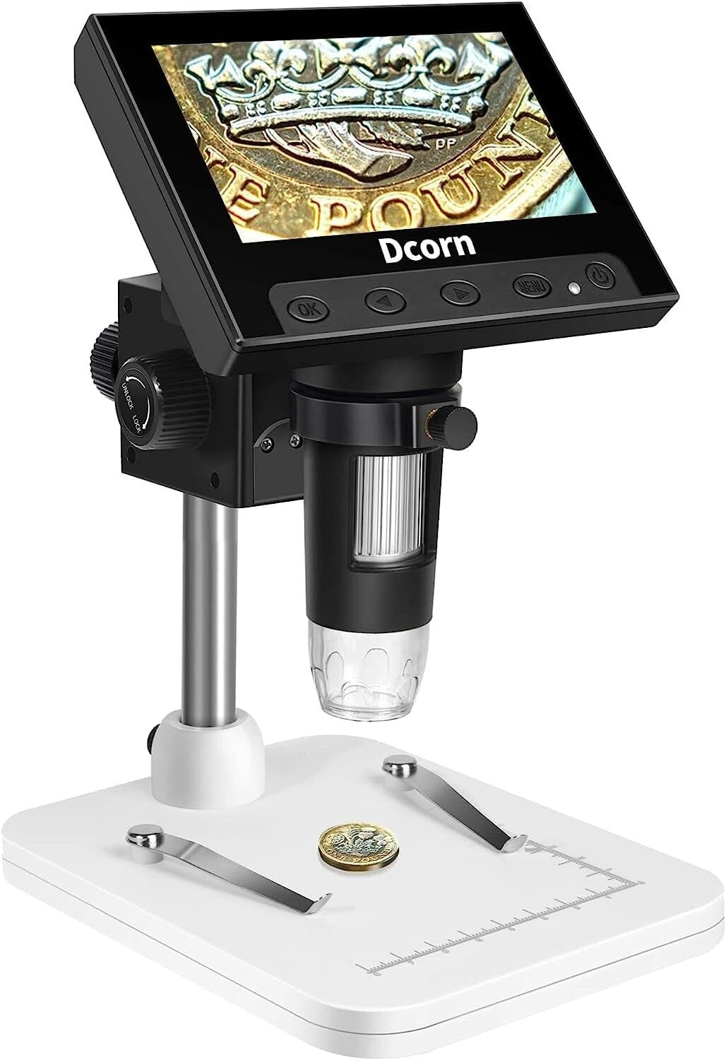 10X-1000X Digital Microscope with 4.3" LCD for Coin Collection & Observation