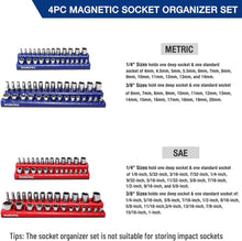 Load image into Gallery viewer, Efficient 4-Piece Socket Storage Set with Magnetic Base - For Tool Enthusiasts