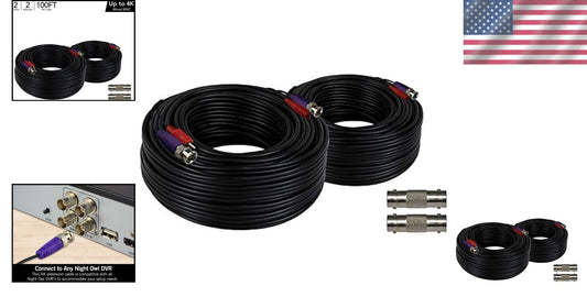 100 ft In-Wall Camera Extension Cable - Perfect for Indoor & Outdoor Security
