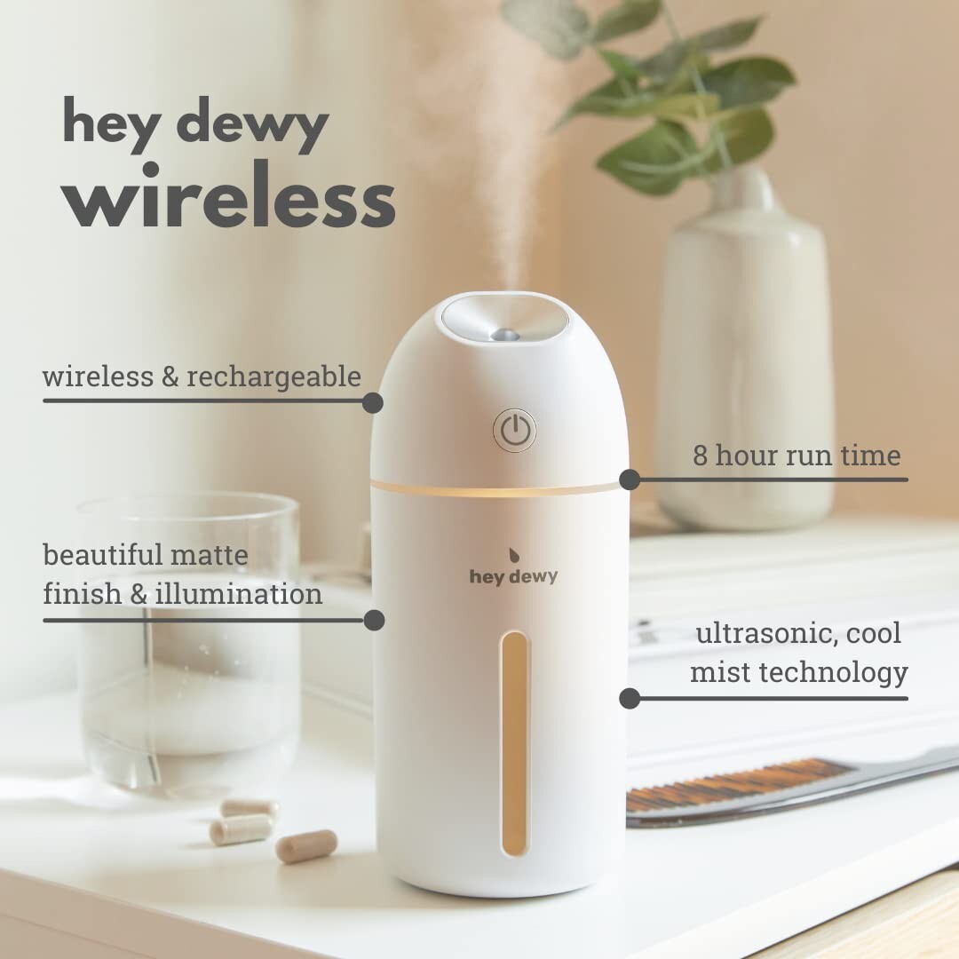 Wireless Ultrasonic Cool Mist Humidifier - Portable Pearl Self-Care Solution