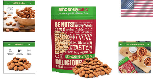 Delicious Unsalted Roasted Almonds - 5Lb Gourmet Snack with Nutritional Benefits