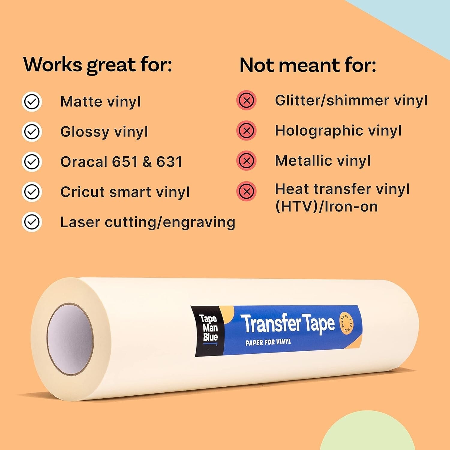 Easy-to-Use 24" x 100' Paper Transfer Tape - Perfect for Cricut & Silhouette