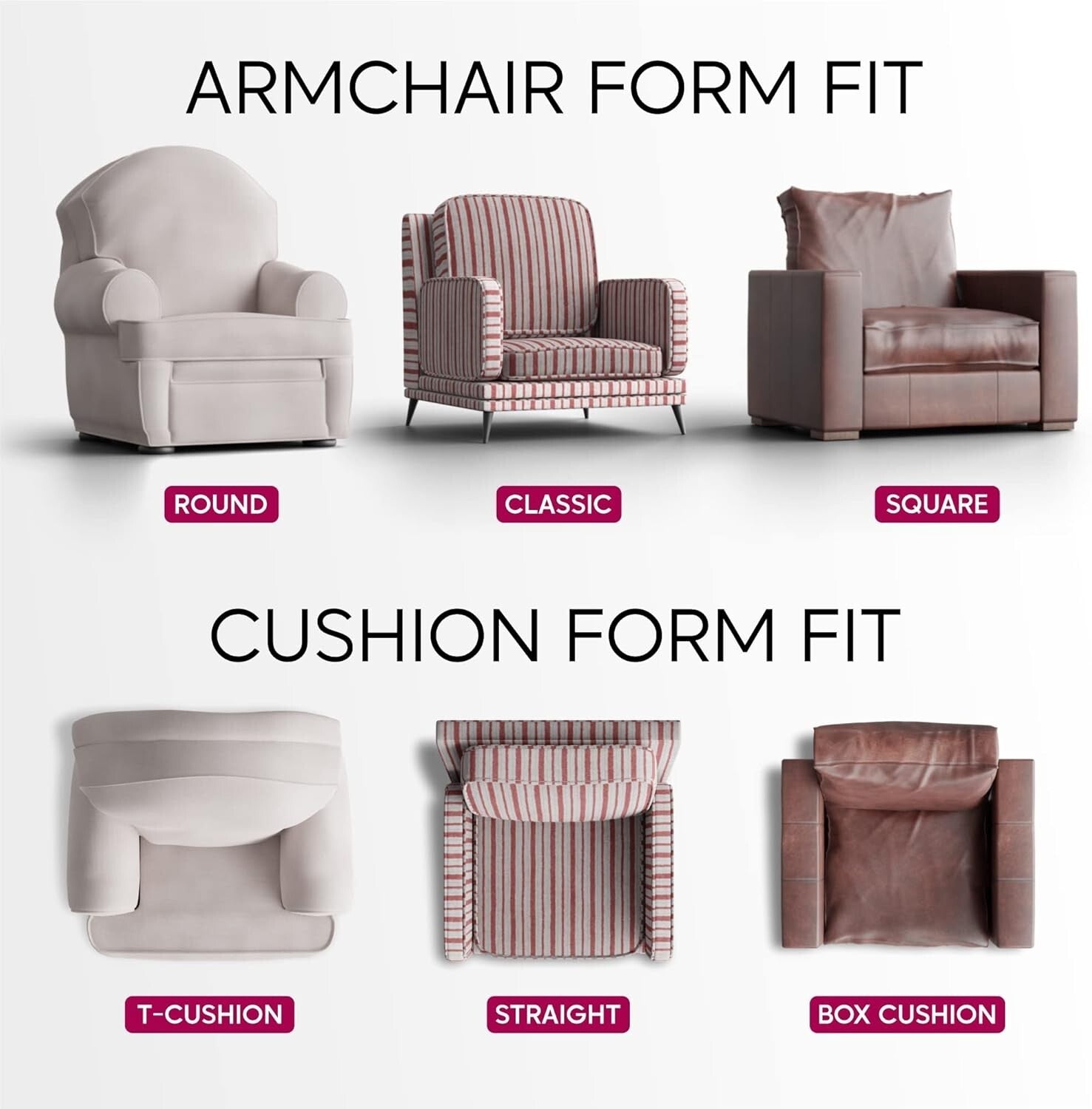 Vittoria Blue Stretch Armchair Slipcover – Soft, Washable Furniture Protector