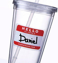 Load image into Gallery viewer, Classic 12-Pack Insulated Double Wall Tumblers with Straws &amp; Name Tags - 16 oz