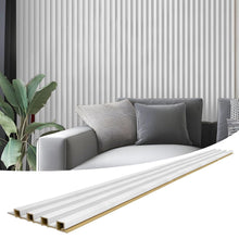 Load image into Gallery viewer, Contemporary Matte White WPC Slat Panels - Easy Install 8-Pack for Interiors