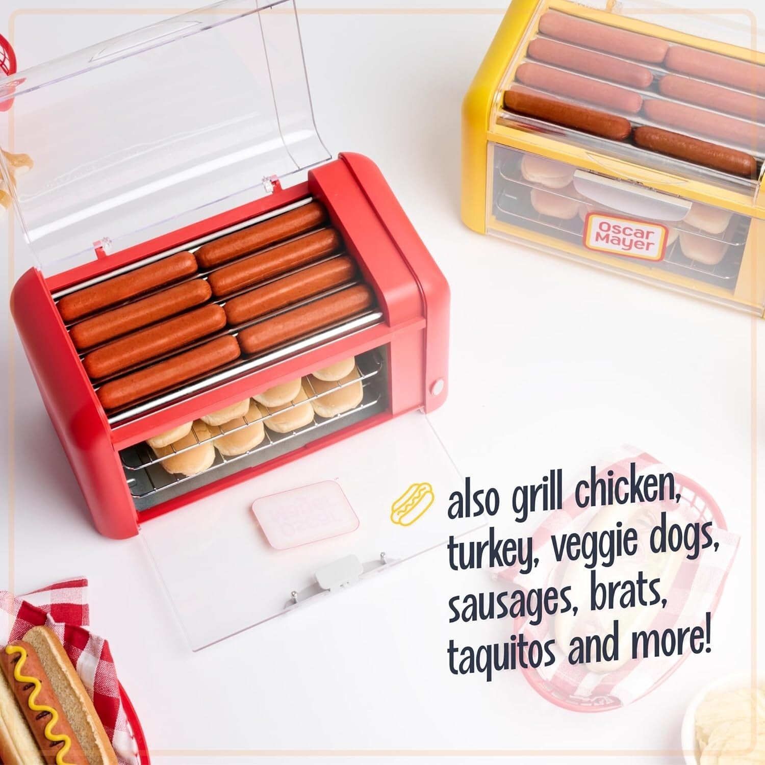 Sizzling Hot Dog Roller Oven - Extra Large Capacity for Parties & Gatherings