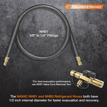 Load image into Gallery viewer, High-Flow Refrigerant Hose - 6ft, 3/8" to 1/4" Fittings, 20 Micron Vacuum Rated