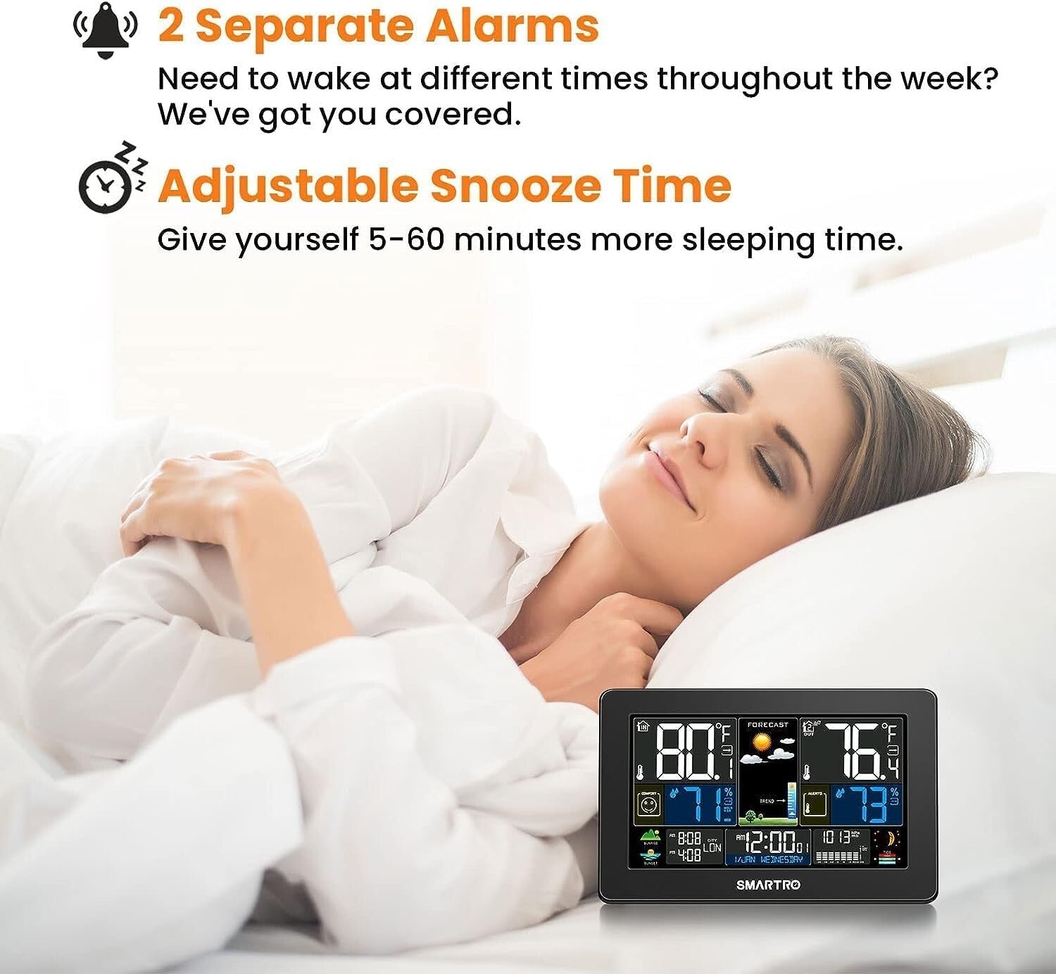 High Precision Indoor Outdoor Weather Station with Multiple Sensors for Home Use