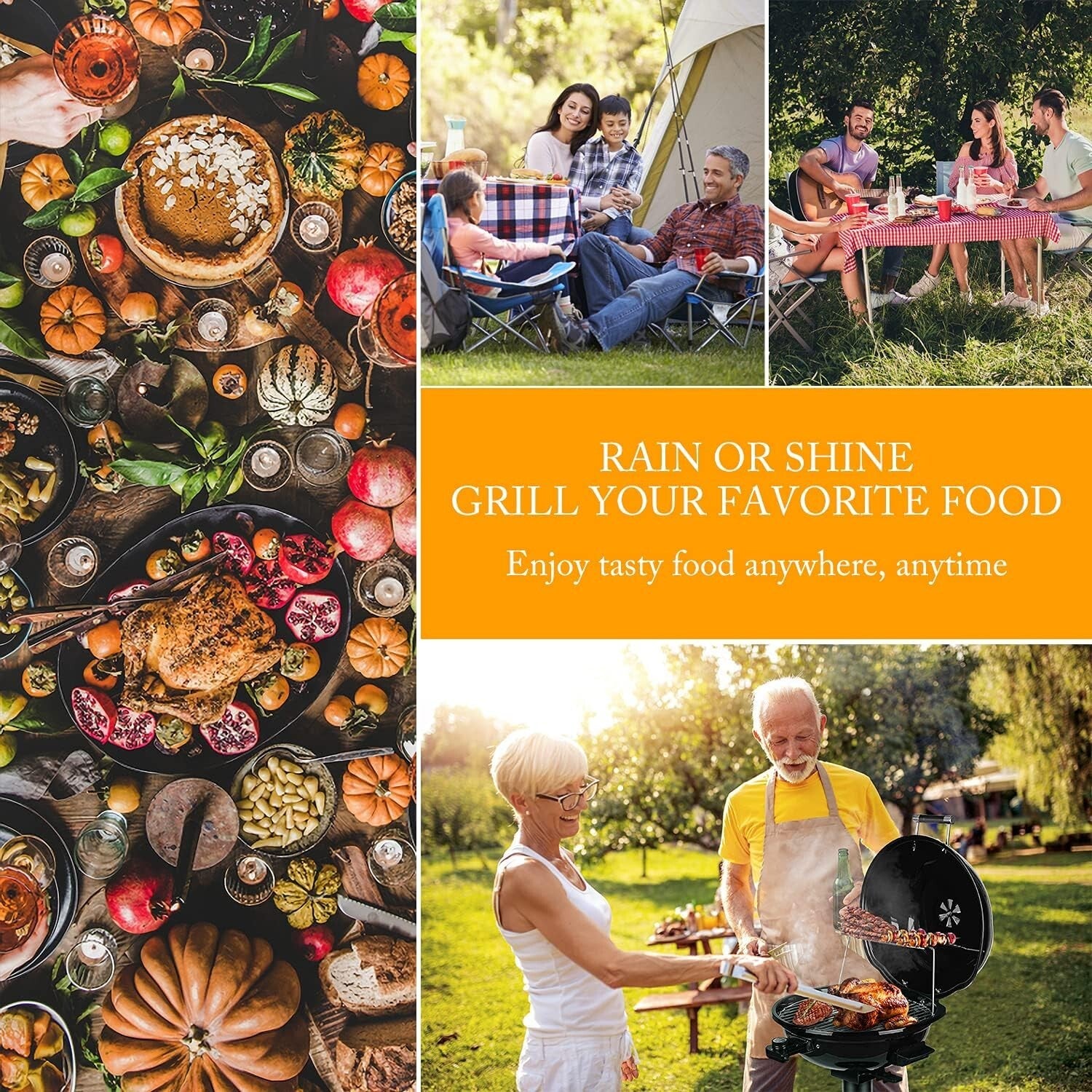 Electric BBQ Grill with Easy-to-Clean Features - Perfect for Parties and Camping