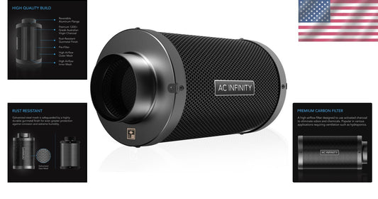 High Airflow 4" Circular Carbon Filter for Effective Odor Control in Hydroponics