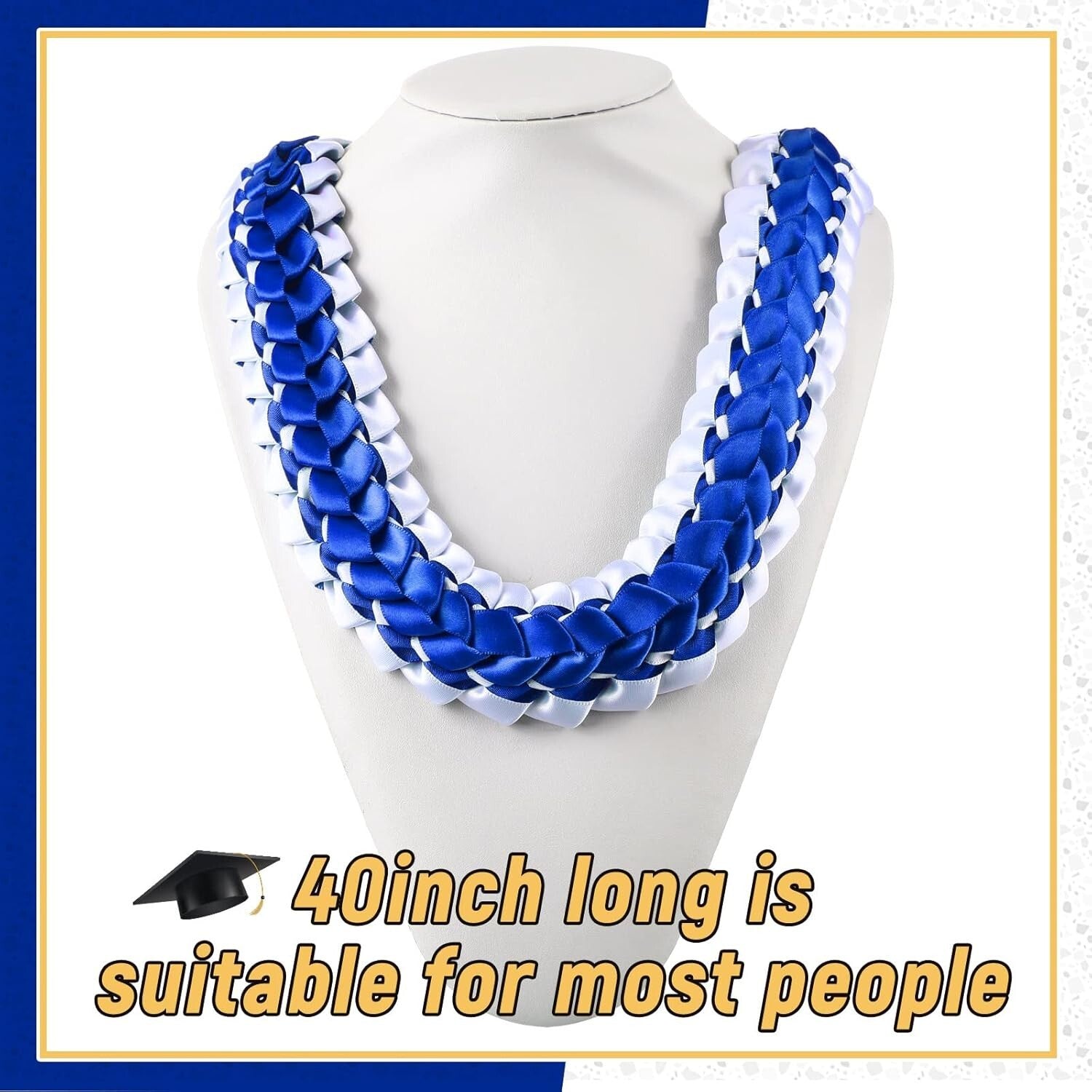 Customizable 2025 Graduation Lei | Vibrant, Handmade Double Braided Necklace