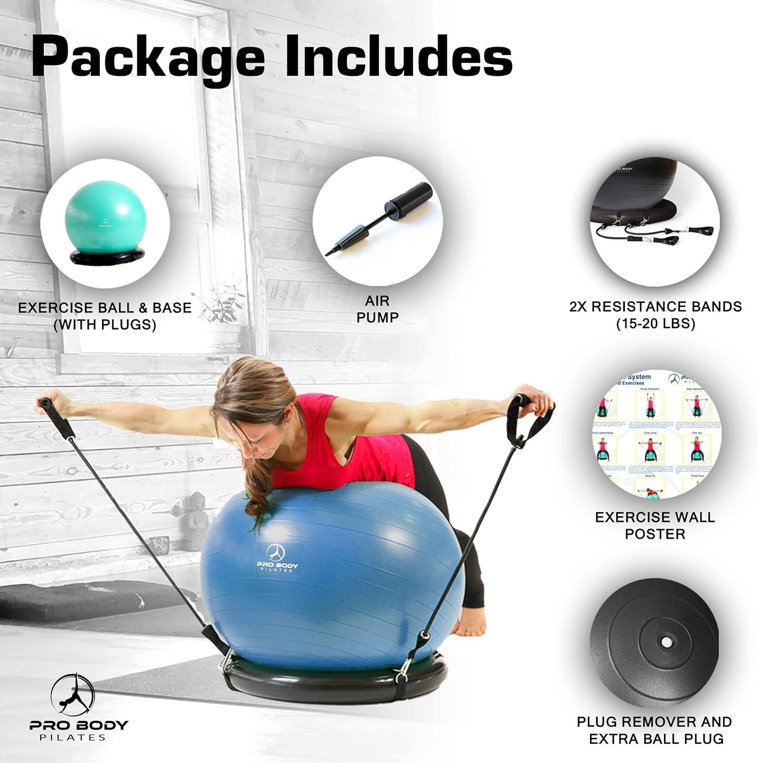 Active Sitting Design: 75cm Balance & Stability Yoga Ball Chair with Accessories