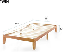 Load image into Gallery viewer, Classic 12-Inch Twin Platform Bed with Wooden Slats - Compact &amp; Reliable