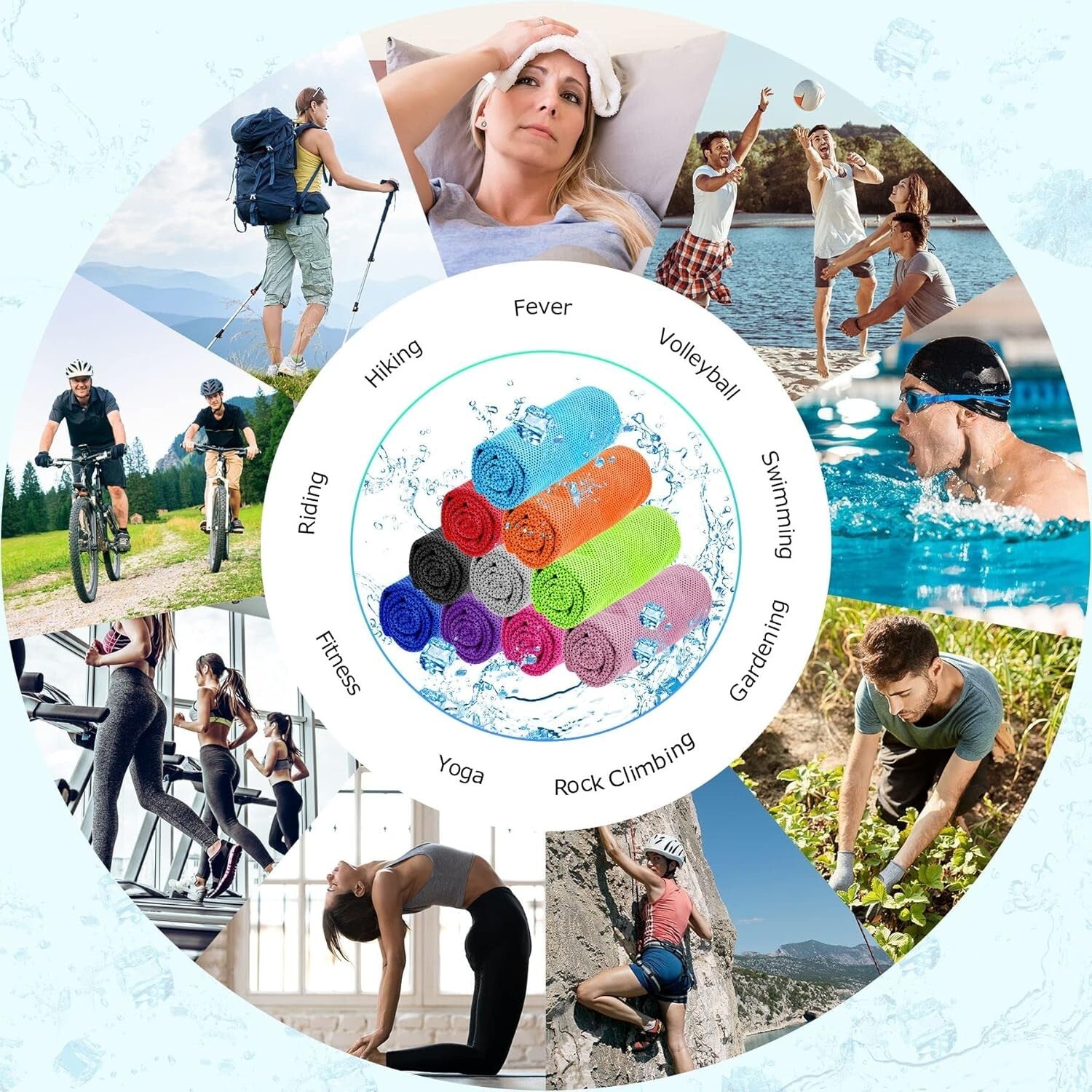 120 Pack Cooling Towels - Microfiber Ice Chilly Gym Towels for Summer Activities