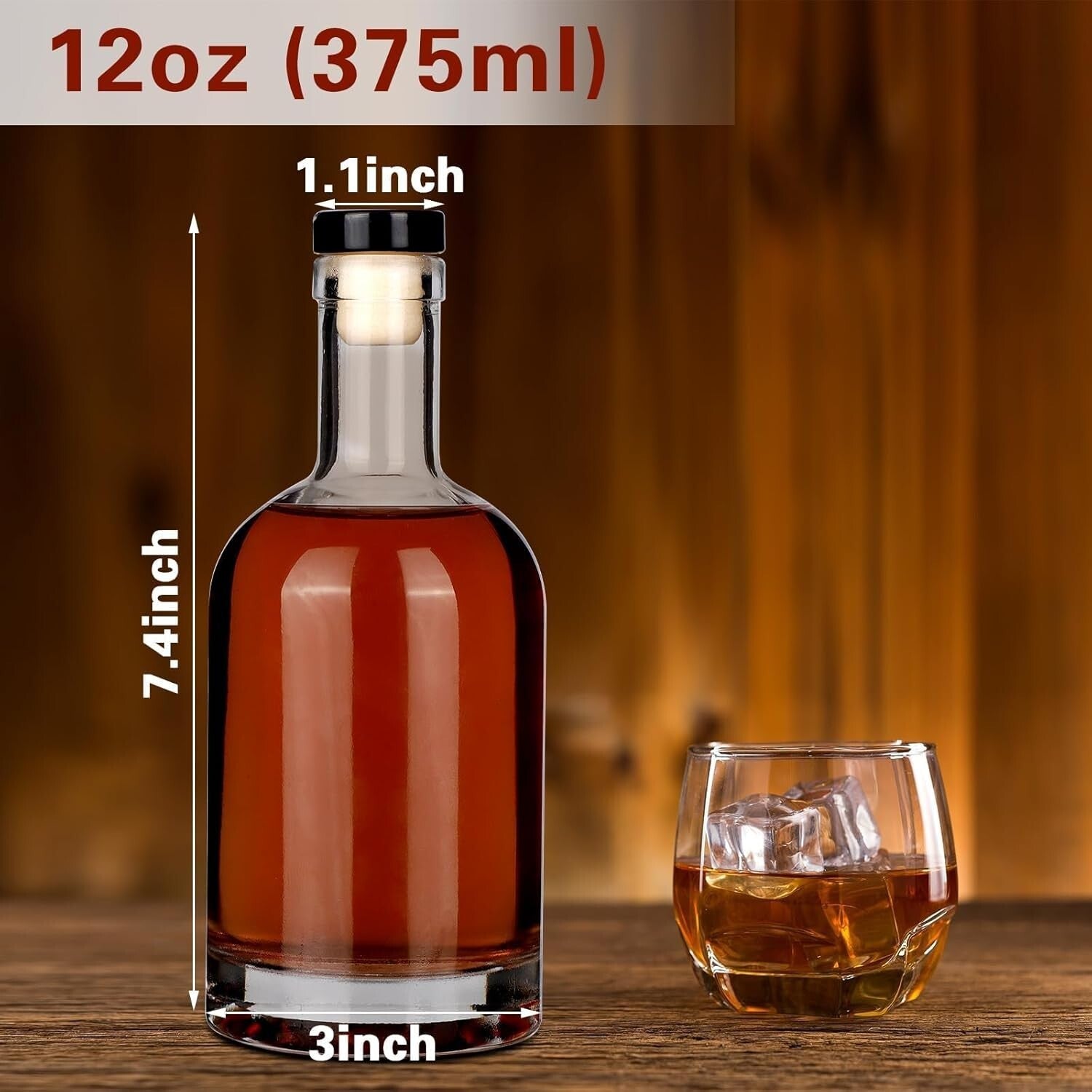 75 ml Reusable Glass Bottles with Cork Stoppers - Ideal for Wine and Beverages