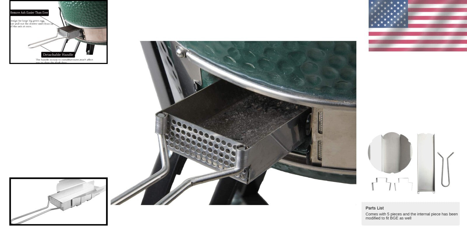 Innovative Ash Drawer Accessory for Large Big Green Egg - Quick & Easy Clean-Up