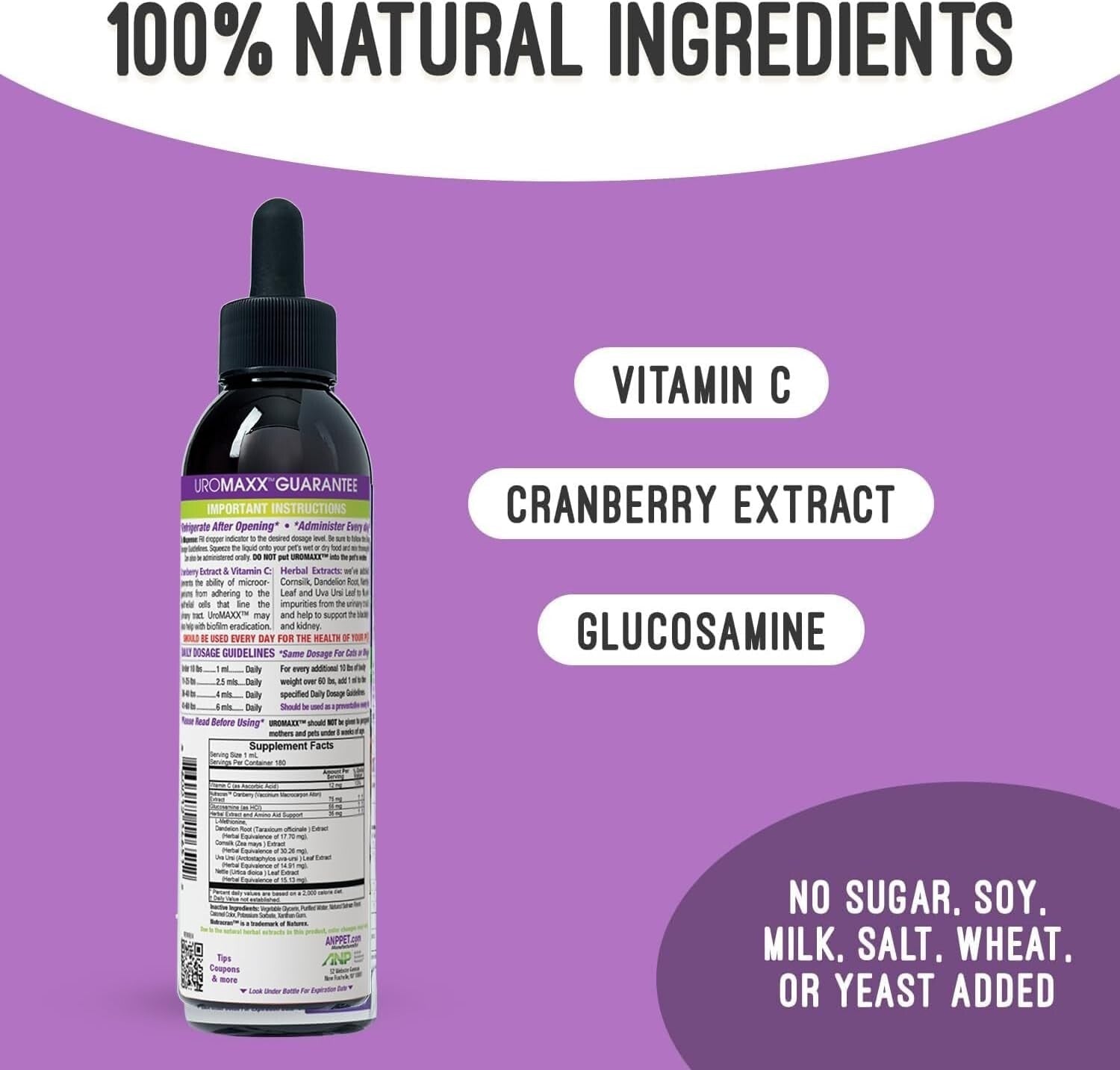 Powerful Bladder & Kidney Support for Dogs and Cats - 2 Bottles, 6 oz Each