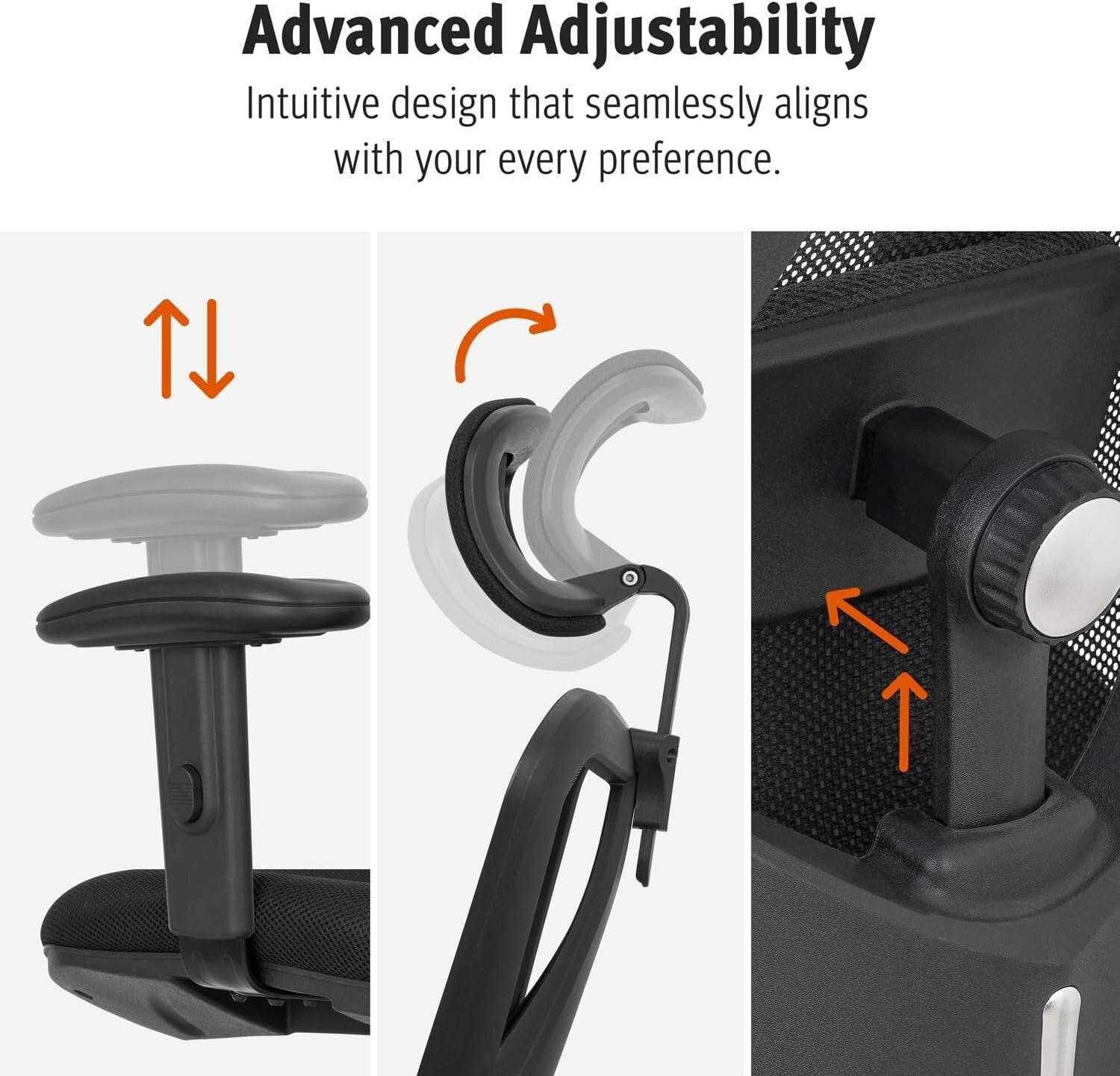 Premium Ergonomic Desk Chair with Customizable Tilt and Armrests for Comfort