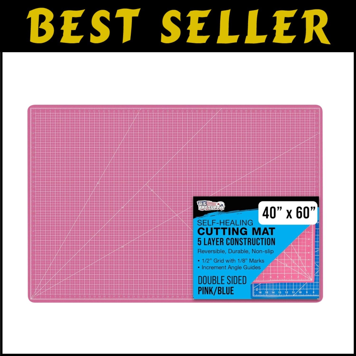 Durable Double-Sided Non-Slip 40" x 60" Mat for Sewing and Quilting Projects