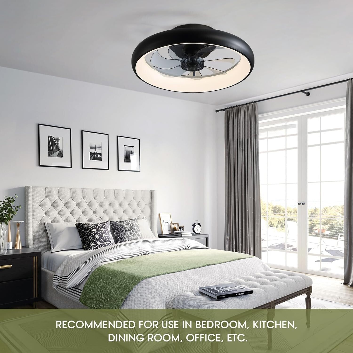 Elegant 20'' Smart Ceiling Fan with Dimmable LED Lights – Remote & App Control