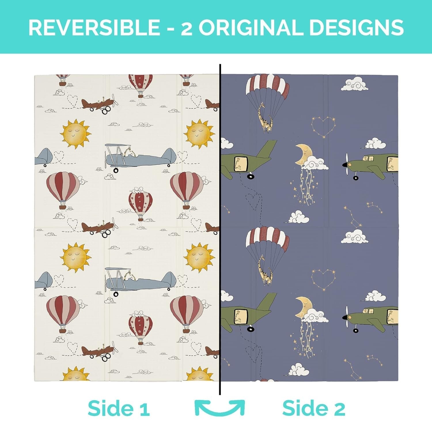 Extra-Large Waterproof Baby Play Mat - Foldable Foam for Infants & Toddlers