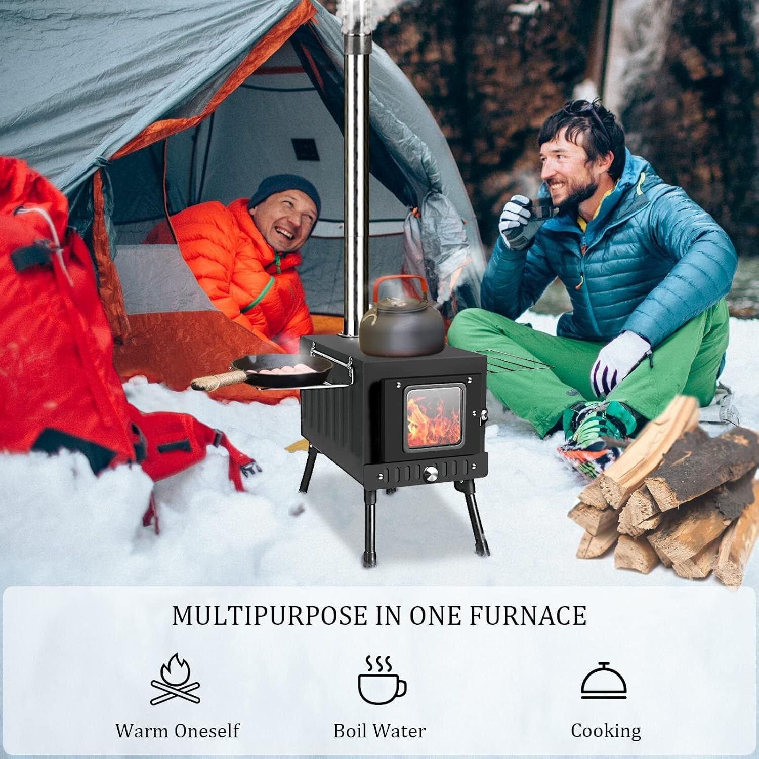 All-in-One Camping Stove – Wood Burning, Portable with Spark Safety Features