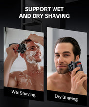 Load image into Gallery viewer, Rechargeable 5-in-1 Bald Men’s Shaver with Magnetic Shaving Head and LED Display