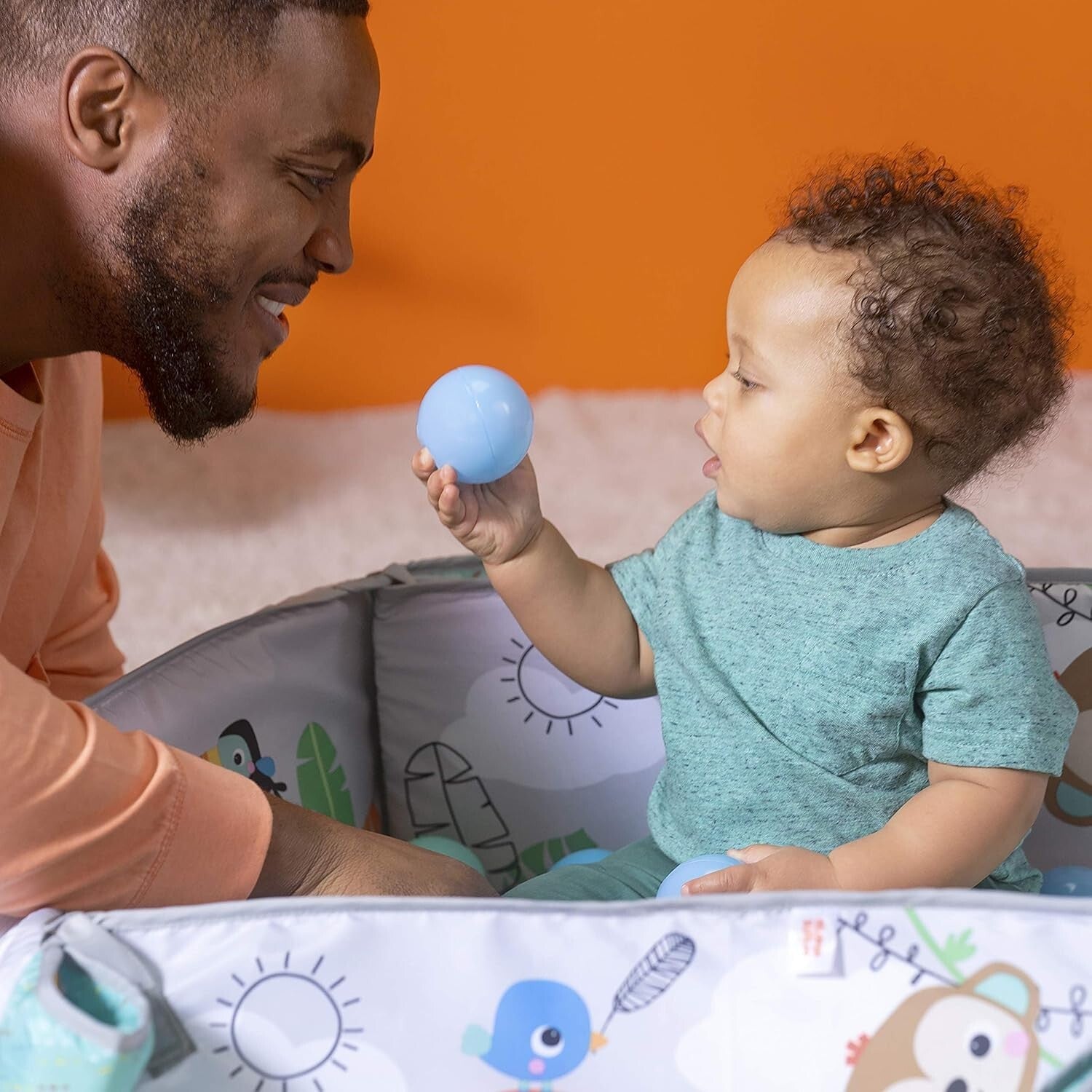 5-in-1 Tropical Green Baby Gym & Ball Pit - Engaging Play Mat for Toddlers