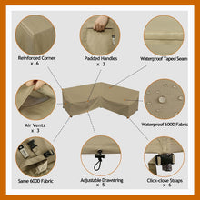 Load image into Gallery viewer, Premium Weather-Resistant V-Shaped Couch Cover - 600D Desert Khaki 90" x 90"