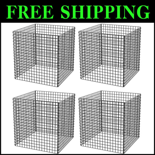 4-Pack Heavy-Duty Wire Plant Protectors - 14.8" Square Animal Cages