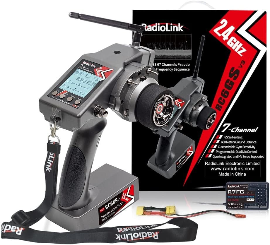 Durable Waterproof Telemetry RC Transmitter with 1900ft Range & Custom Channels