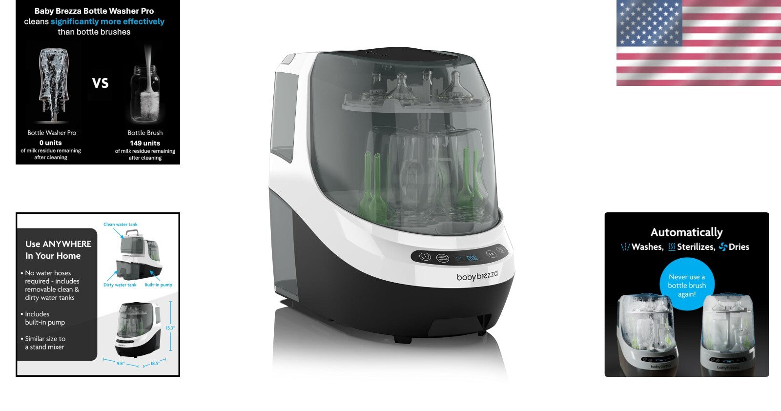 Clinically Proven Baby Bottle Washer Pro with HEPA Air Drying - 20 Spray Jets