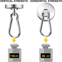 Load image into Gallery viewer, Neodymium Magnetic Hooks - 15 Pack, 110LBS Load, Perfect for Organizing Spaces
