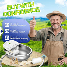 Load image into Gallery viewer, 2.5L Auto-Filling Stainless Steel Water Bowl Kit for Farm Animals - Complete Set