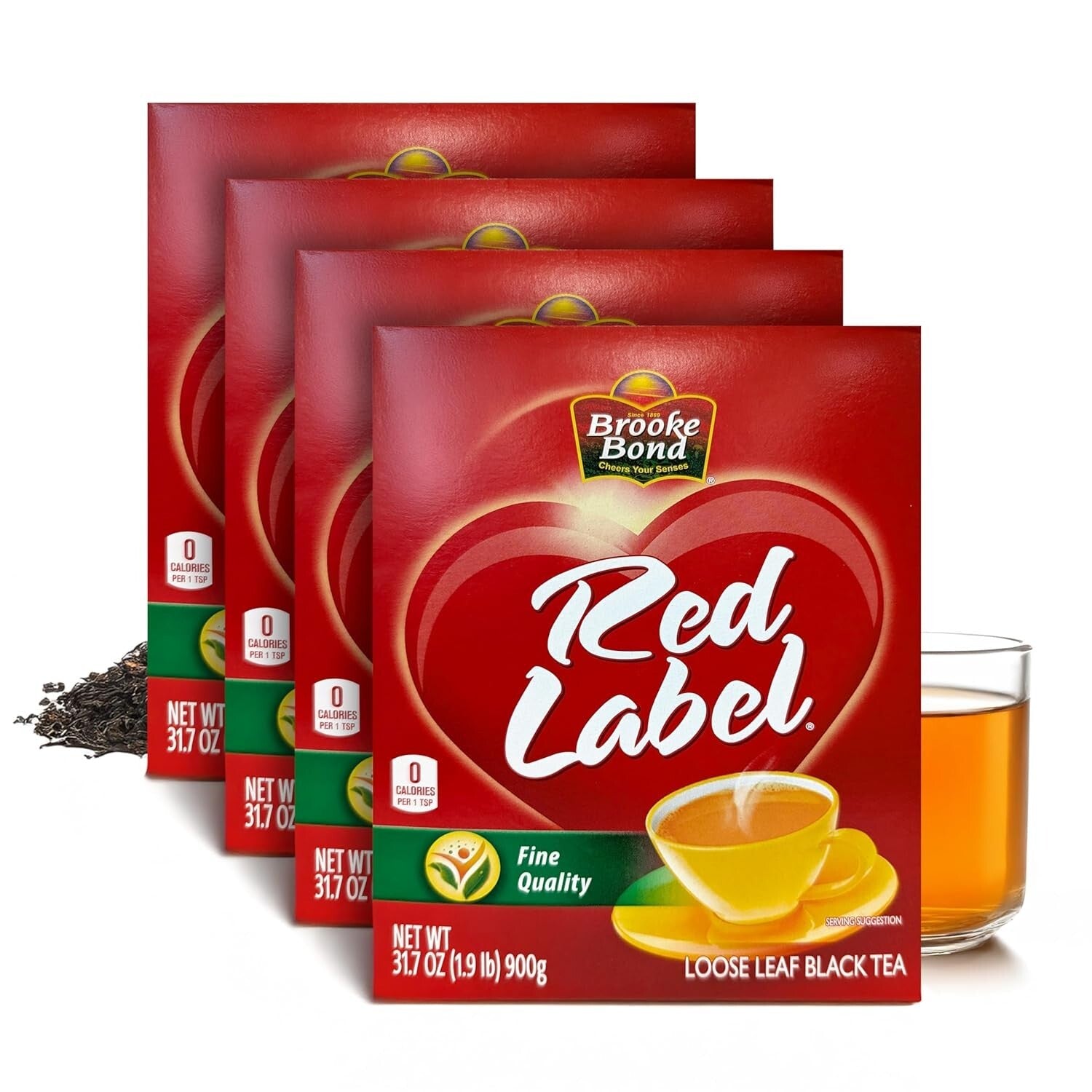 Red Label Premium Loose Leaf Black Tea - Chai & Milk Compatible - 900g Bundle