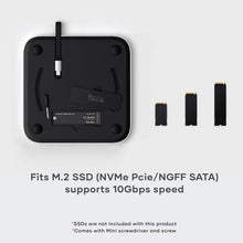 Load image into Gallery viewer, 6-in-1 Mac Mini Hub &amp; Stand: High-Speed SSD Enclosure &amp; USB C Docking Station